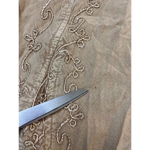 NEW Cute Option Boho Embroidered Midi Skirt Size XL Smocked Waist Prairie Floral - Picture 6 of 15